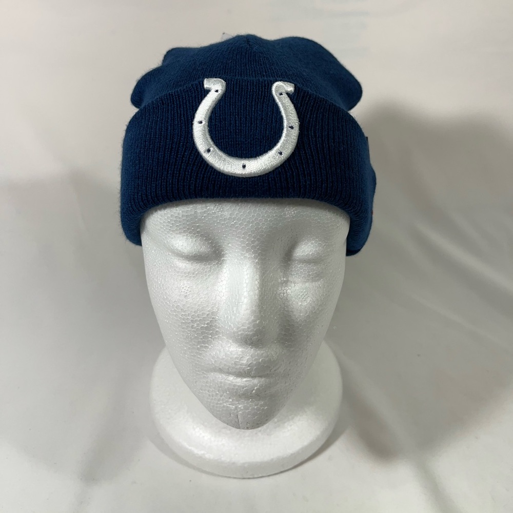 REEBOK NFL INDIANAPOLIS COLTS TODDLER BEANIE WITH LOGO OS 2-4 NAVY WHITE NEW